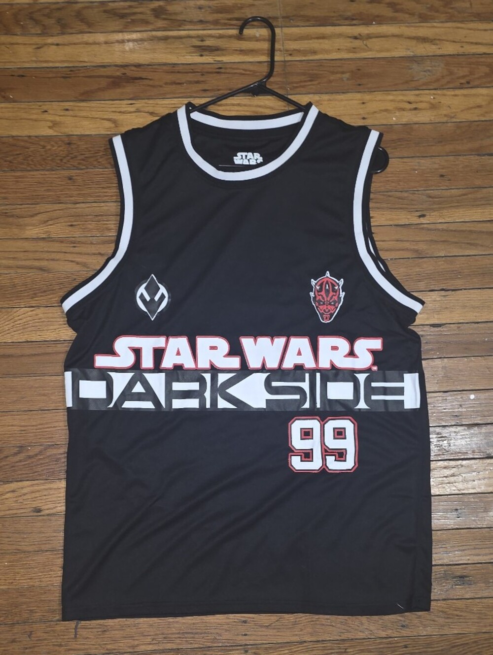Star Wars Black Sleeveless 'Dark Side' Graphic Jersey Tank with Red & White Trim